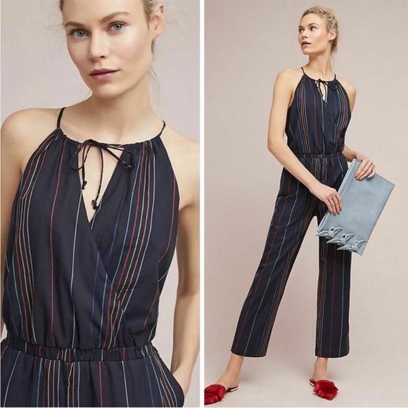 Anthropologie Dolan Striped Halter Jumpsuit Size M - Picture 8 of 8